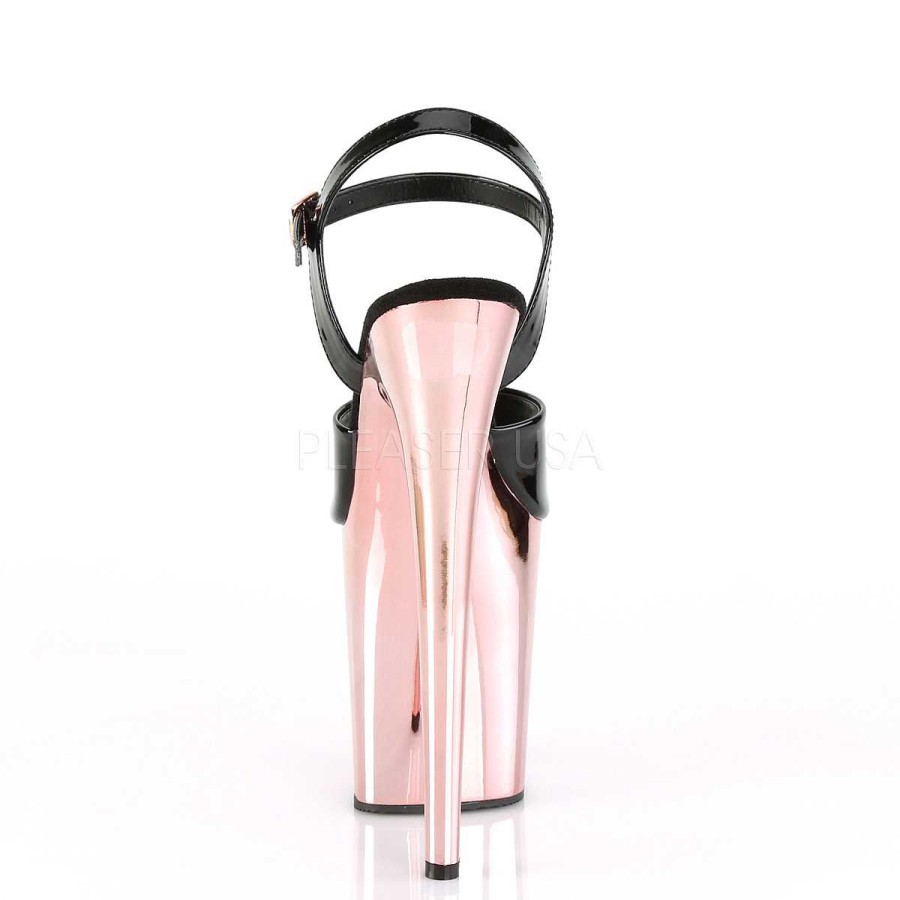 Hoga Klackar Mer Plata höga klackar | Guld Krom Plata 20 Cm Flamingo-809 Pleaser High Heels Skor