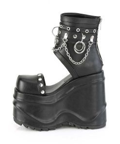 Demoniacult Skor & Stovlar Dam höga klackar | Vegan 15 Cm Wave-22 Plata Kilklack Ankel Booties