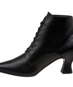 Stovletter Dam Utan Plata höga klackar | Svart 7 Cm Victorian-35 Dam Boots Med Snorning