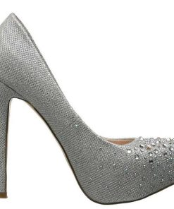 Pumps Klackar Mini Plata höga klackar | Silver Strass 13 Cm Destiny-06R Hoga Plata Pumps Skor