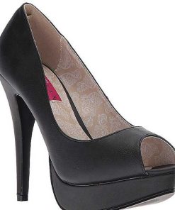 Stora Hoga Klackar For Man höga klackar | Svart Konstlader 13,5 Cm Chloe-01 Stora Storlekar Pumps Skor