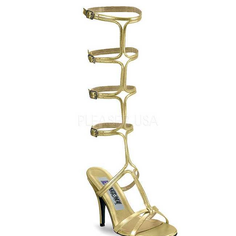 Hoga Klackar Utan Plata höga klackar | Guld 8 Cm Roman-10 Knahoga Gladiator Sandaler For Damer