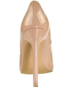 Pumps Klackar Utan Plata höga klackar | Beige Lack 13 Cm Sexy-20 Spetsiga Pumps Med Stilettklackar