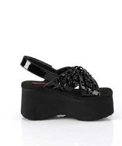 Demoniacult Skor & Stovlar Dam höga klackar | Lacklader 6,5 Cm Demoniacult Funn-12 Lolita Emo Sandaler Med Plata