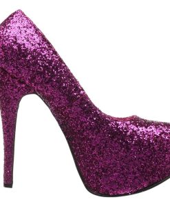 Stora Hoga Klackar For Man höga klackar | Pink Glitter 14,5 Cm Burlesque Teeze-06Gw Pumps For Man Med Breda Fotter