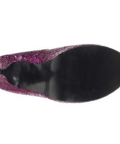 Stora Hoga Klackar For Man höga klackar | Pink Glitter 14,5 Cm Burlesque Teeze-06Gw Pumps For Man Med Breda Fotter