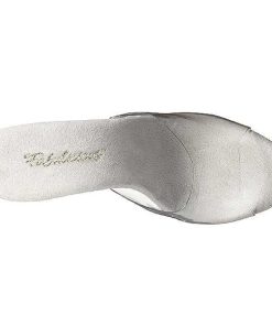 Slip In Klackar Mini Plata höga klackar | Transparent Kristall Platform 13 Cm Lip-101Sdt Hogklackade Slipper Skor