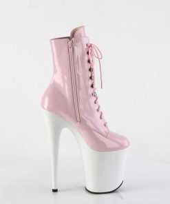 Stovletter Dam Med Plata höga klackar | Flamingo-1020 20 Cm Pleaser Hogklackade Boots Rosa