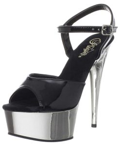 Hoga Klackar Mini Plata höga klackar | Silver Krom Plata 15 Cm Delight-609 Pleaser High Heels Skor