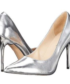 Pumps Klackar Utan Plata höga klackar | Silver Konstlader 10 Cm Classique-20 Spetsiga Pumps Med Stilettklackar