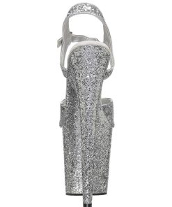 Hoga Klackar Mer Plata höga klackar | Silver 20 Cm Flamingo-810Lg Glitter Plata Klackar Skor