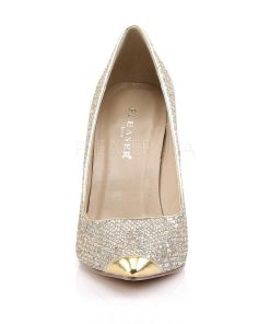 Stora Hoga Klackar For Man höga klackar | Guld Glitter 10 Cm Classique-20 Stora Storlekar Stilettos Skor