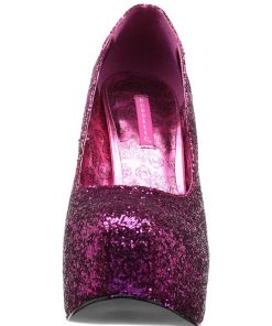 Stora Hoga Klackar For Man höga klackar | Pink Glitter 14,5 Cm Burlesque Teeze-06Gw Pumps For Man Med Breda Fotter