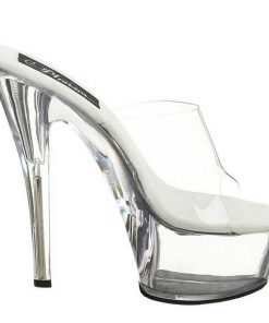 Slip In Klackar Mini Plata höga klackar | Transparent 15 Cm Kiss-201 Plata Hoga Slip In Mules