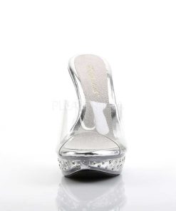 Slip In Klackar Mini Plata höga klackar | Transparent 14 Cm Cocktail-501Sdt Slippers Strass Klackar