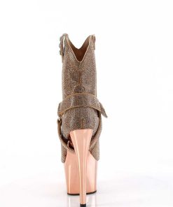 Stovletter Dam Med Plata höga klackar | Guld Rosa Strass Stenar Western Boots 18 Cm Adore-1029Chrs Cowboy Boots