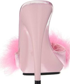 Slip In Klackar Mini Plata höga klackar | Pink 13 Cm Poise-501F Maraboufjadrar Hoga Slip In Skor