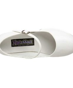 Pumps Klackar Mini Plata höga klackar | Vit Lack 11 Cm Maryjane-50 Mary Jane Hoga Platapumps