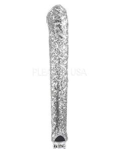 Larhoga Stovlar Med Plata höga klackar | Silver Paljetter 15 Cm Pleaser Blondie-R-3011 Plata Overknee Stovlar