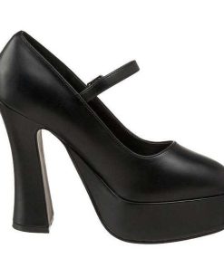 Pumps Klackar Mini Plata höga klackar | Svart Konstlader 13 Cm Dolly-50 Mary Jane Hoga Platapumps