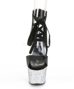 Hoga Klackar Mer Plata höga klackar | Silver 18 Cm Adore-700-14Lg Glitter Hogklackade Plataskor