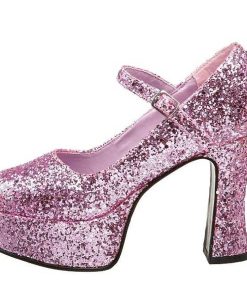 Pumps Klackar Mini Plata höga klackar | Rosa Glitter 11 Cm Maryjane-50G Hoga Platapumps Mary Jane