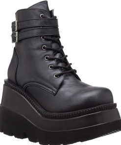 Demoniacult Skor & Stovlar Dam höga klackar | Vegan 11,5 Cm Shaker-52 Alternativa Wedge Plataboots Svart