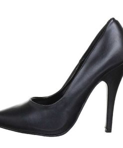 Pumps Klackar Utan Plata höga klackar | Svart Konstlader 13 Cm Seduce-420 Spetsiga Pumps Med Hoga Klackar