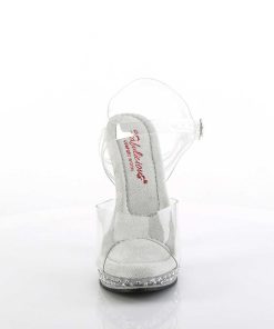 Hoga Klackar Mini Plata höga klackar | Transparent High Heels 12,5 Cm Glory-508Sdt Strass Plata High Heels