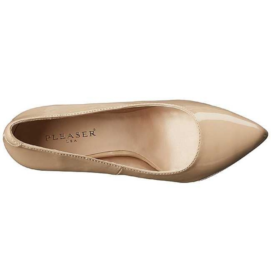 Pumps Klackar Utan Plata höga klackar | Beige Lack 13 Cm Amuse-20 Spetsiga Pumps Med Stilettklackar