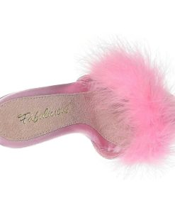 Slip In Klackar Mini Plata höga klackar | Pink 13 Cm Poise-501F Maraboufjadrar Hoga Slip In Skor