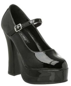 Pumps Klackar Mini Plata höga klackar | Svart Lack 13 Cm Dolly-50 Mary Jane Hoga Platapumps