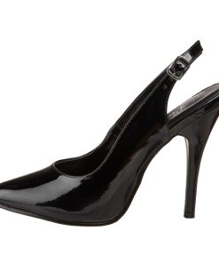 Pumps Klackar Utan Plata höga klackar | Svarta Lackpumps 13 Cm Seduce-317 Slingback Spetsiga Pumps Med Hoga Klackar