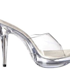 Slip In Klackar Mini Plata höga klackar | Transparent 14 Cm Cocktail-501 Plata Hoga Slip In Mules