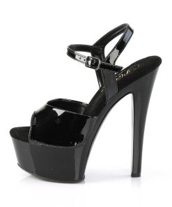 Hoga Klackar Mini Plata höga klackar | Svarta High Heels 15 Cm Gleam-609 Plata High Heels