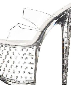 Slip In Klackar Mer Plata höga klackar | Transparent 20 Cm Stardust-802 Strass Plata Hoga Slip In Mules