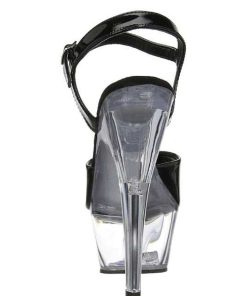 Hoga Klackar Mini Plata höga klackar | Svart Transparent 15 Cm Pleaser Kiss-209 Hoga Sandaletter Med Klack