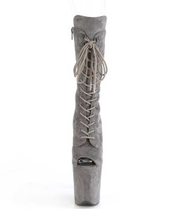 Stovlar Dam Med Plata höga klackar | Vegan 20 Cm Flamingo-1051Fs Hogklackade Plataboots - Oppen Ta Ankelboots Gra