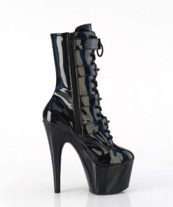 Stovletter Dam Med Plata höga klackar | 1046 - 18 Cm Pleaser Hogklackade Boots Hologram Svarta