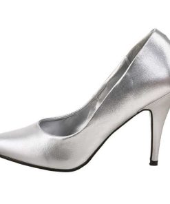 Pumps Klackar Utan Plata höga klackar | Silver Konstlader 10 Cm Vanity-420 Spetsiga Pumps Med Hoga Klackar