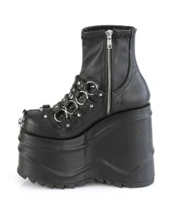 Demoniacult Skor & Stovlar Dam höga klackar | Vegan 15 Cm Wave-110 Plata Kilklack Ankel Booties