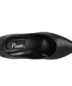 Pumps Klackar Utan Plata höga klackar | Svart Konstlader 10 Cm Vanity-420 Spetsiga Pumps Med Hoga Klackar