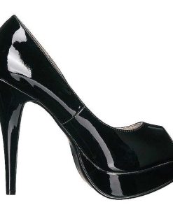 Stora Hoga Klackar For Man höga klackar | Svart Lacklader 13,5 Cm Chloe-01 Stora Storlekar Pumps Skor