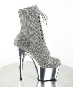 Stovletter Dam Med Plata höga klackar | Silver Strass Stenar Plataboots 18 Cm Adore-1020Chrs Hogklackade Boots