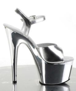 Hoga Klackar Mer Plata höga klackar | Silver 18 Cm Adore-709 Krom Platform Hogklackade Skor