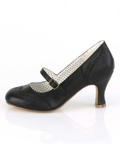 Pumps Klackar Utan Plata höga klackar | Vegan 7,5 Cm Flapper-32 Retro Vintage Maryjane Pumps Med Hoga Klackar Svart