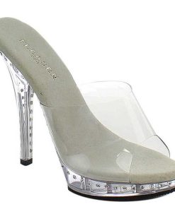 Slip In Klackar Mini Plata höga klackar | Silver 13 Cm Fabulicious Lip-101Ls Strass Plata Hoga Slip In Mules