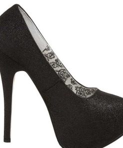 Pumps Klackar Mer Plata höga klackar | Svart Glitter 14,5 Cm Burlesque Teeze-31G Platform Pumps Skor