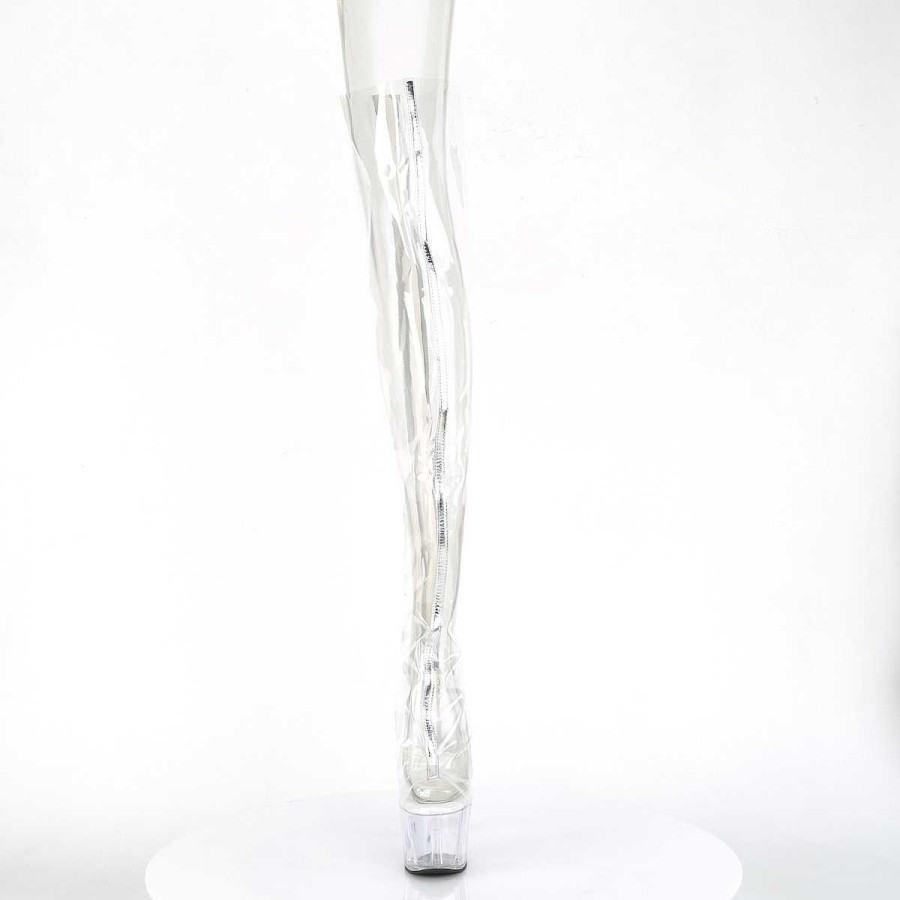 Larhoga Stovlar Med Plata höga klackar | Transparent 18 Cm Adore-3021 Sexy Overknee Stovlar