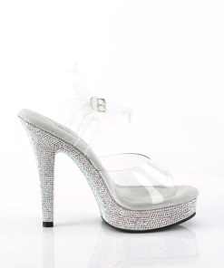 Hoga Klackar Mini Plata höga klackar | Transparent High Heels 13,5 Cm Majesty-508Dm Strass Plata High Heels